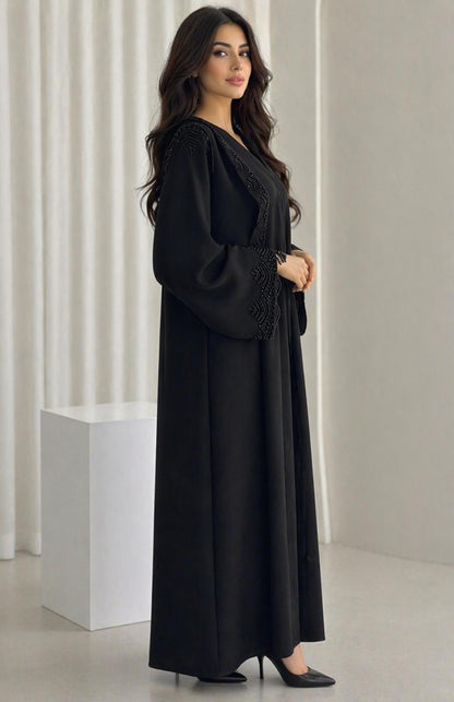 Luxury Black Cobra Crepe Abaya