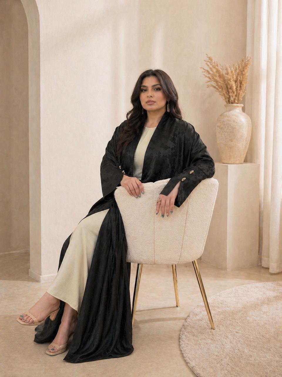 Elegant bisht abaya premium textured fabric – Volvora UAE