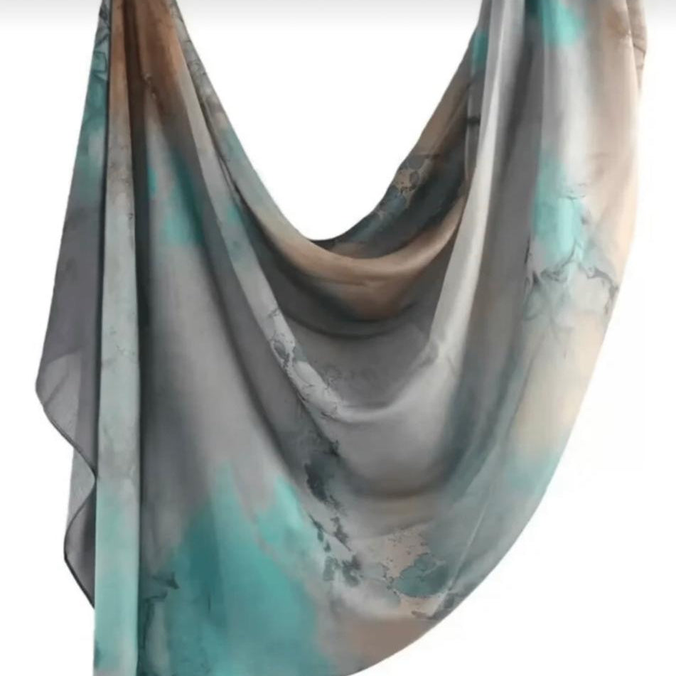 Bohemian watercolor tie-dye printed hijab scarf – Volvora UAE