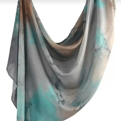 Bohemian watercolor tie-dye printed hijab scarf – Volvora UAE