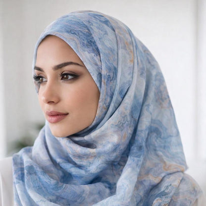 Digital printed viscose hijab scarf – Volvora UAE