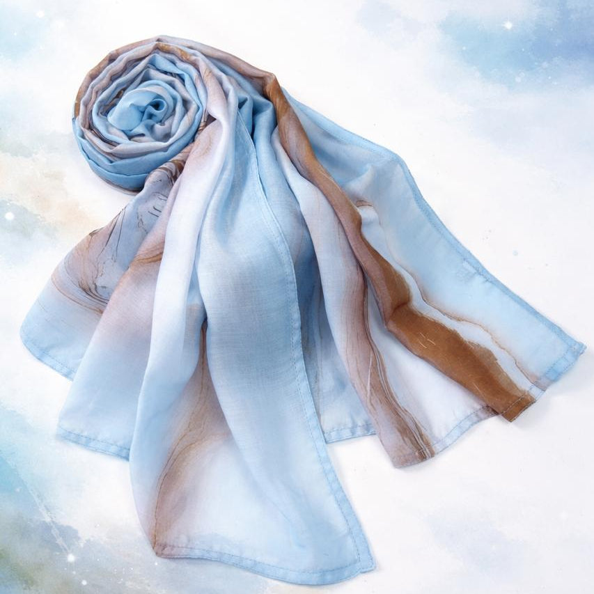 Asymmetrical digital printed modal hijab scarf – Volvora UAE