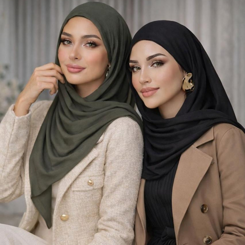 Plus size solid color modal hijab soft breathable – Volvora UAE